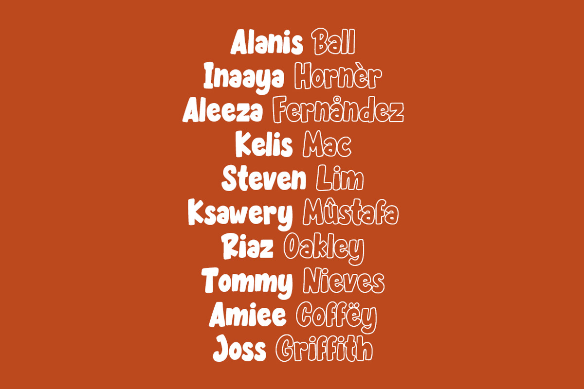 Becak - Solid & Outline Font preview 8