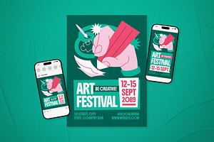 Art Festival Event Flyer Set, a Flyer Template by The Good Store