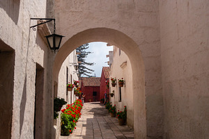Walkways of Santa Catalina Monastery in Arequipa, Peru, an Architecture Photo by GoodGoods