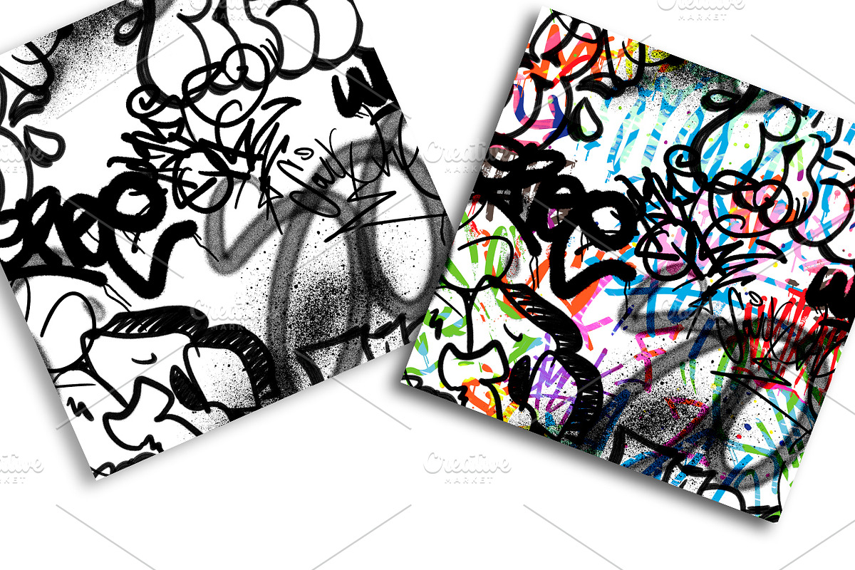 Graffiti Seamless Patterns set., a Pattern Graphic by NKTKNS (Photo 4 of 6)