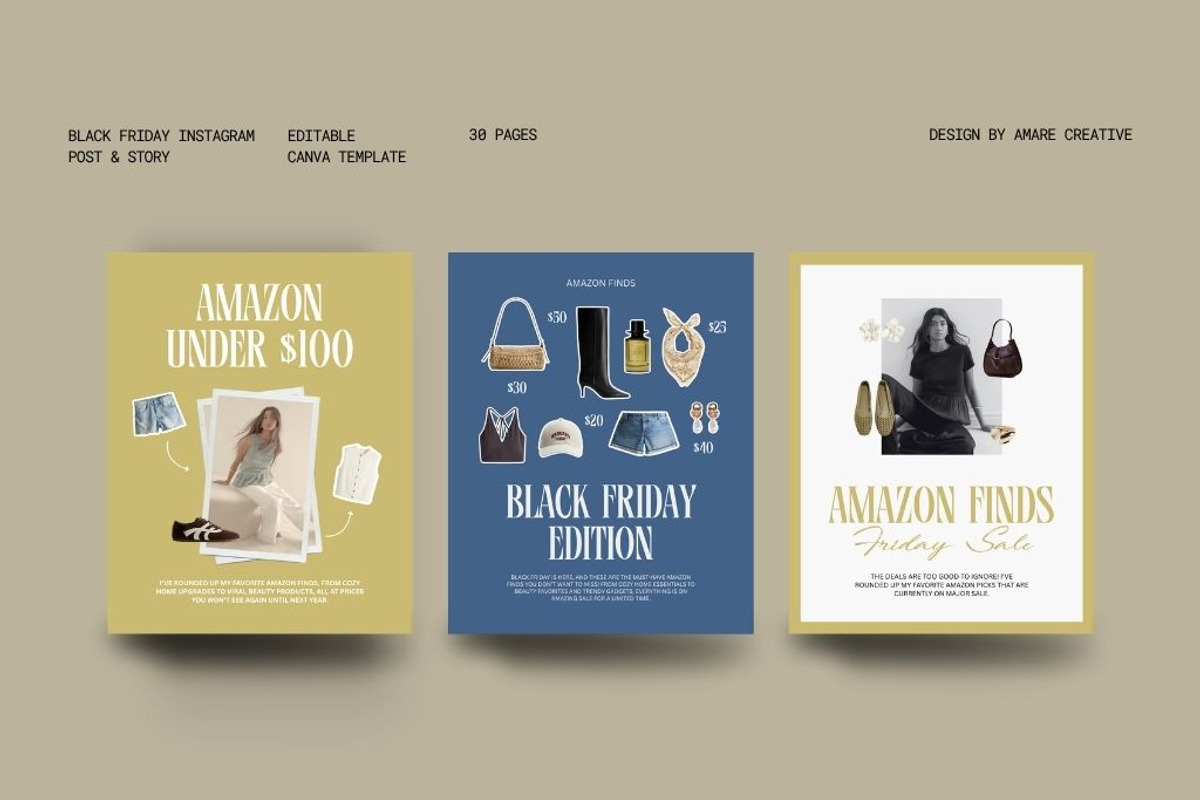 60 Amazon Black Friday LTK Instagram, a Social Media Template by Amaré Creative (Photo 9 of 12)