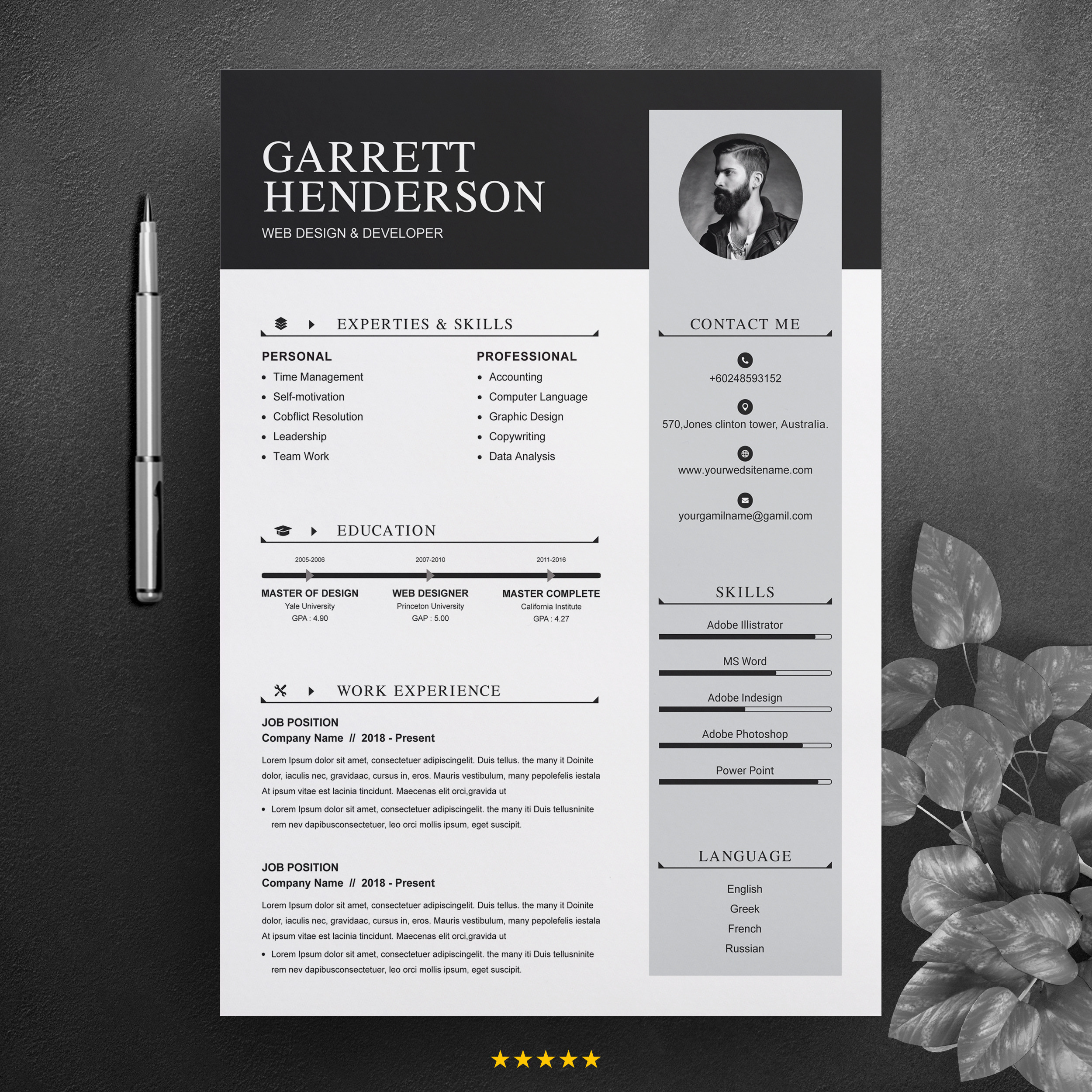 CV Resume, a Resume Template by ResumeInventor