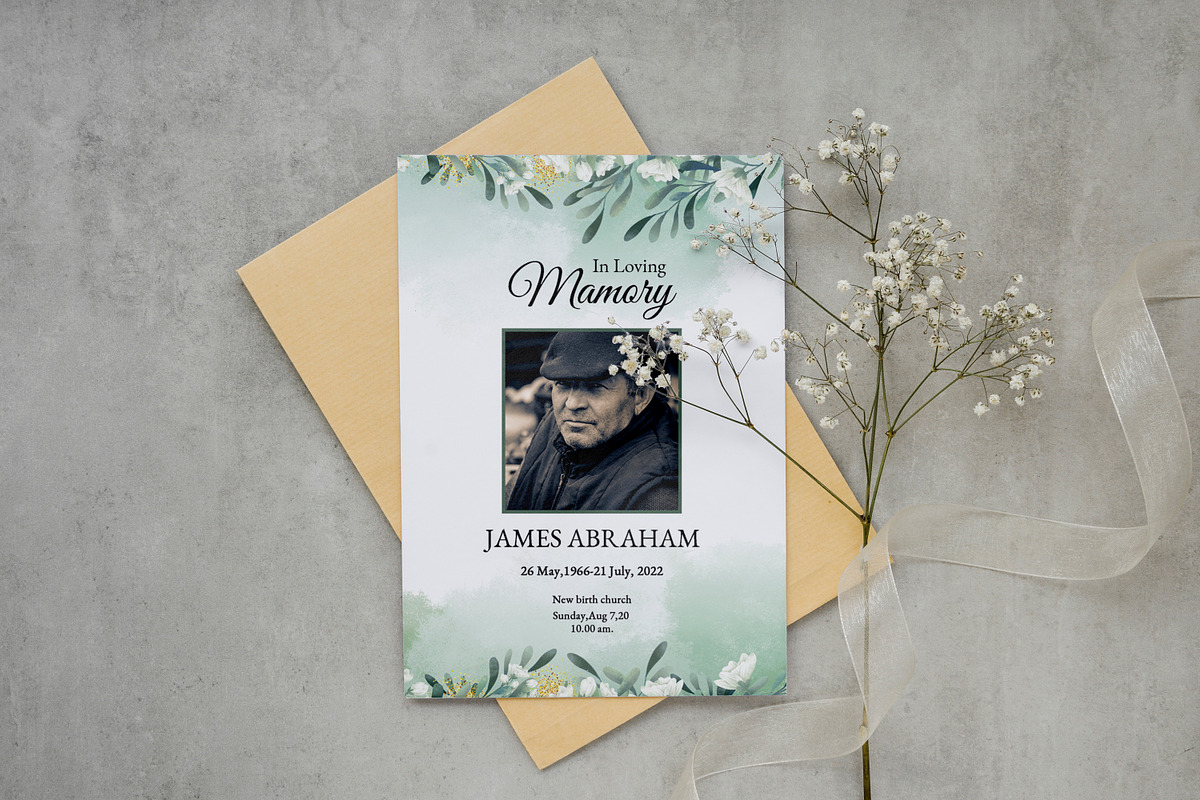 Funeral Announcement Card, a Flyer Template by Template Shop (Photo 3 of 3)