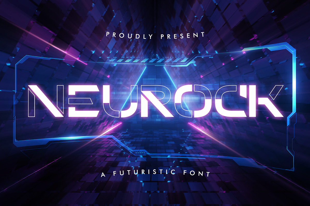 Neurock - A Futuristic Font, a Sans Serif Font by Almarkhatype (Photo 1 of 10)
