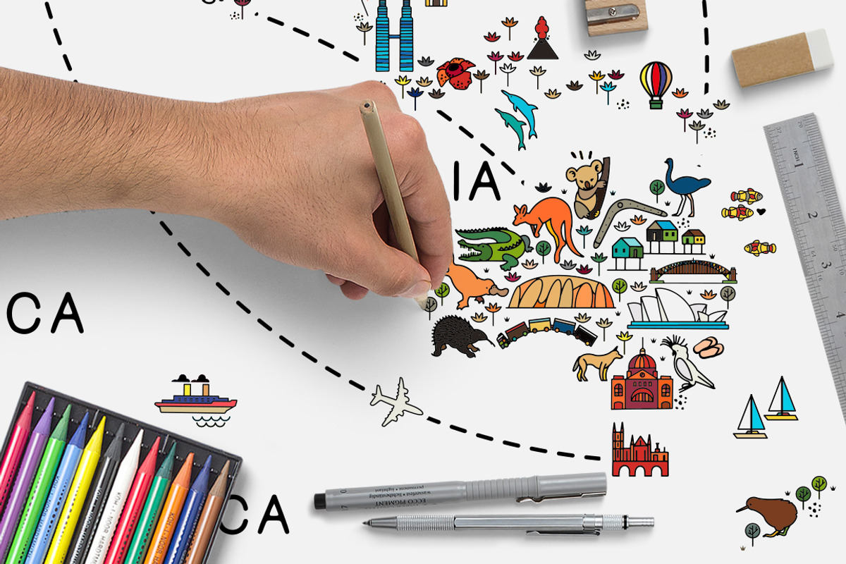 World Travel Map, an Illustration by Moloko88 (Photo 8 of 11)