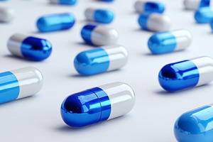 View of blue medical capsules, a Health & Medical Photo by MistyDay