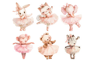 Ballerina animals. Watercolor cute, an Object Illustration by Stock-Smart-Start