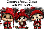Christmas Animal Clipart Bundle, an Illustration by Pixels.Craft (Thumbnail 1 of 6)