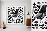 15 folk black bird wall art print, a Decorative Illustration by ARTOZEN DIGITAL (Thumbnail 2 of 12)