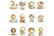 Cowgirl Baby Shower Clipart Set, a Decorative Illustration by Nicole Branger Art (Thumbnail 6 of 23)