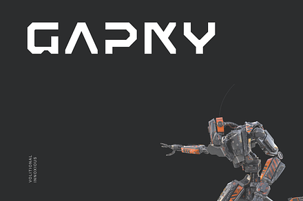 Gapky Futuristic Tech Font, a Font by baqoos