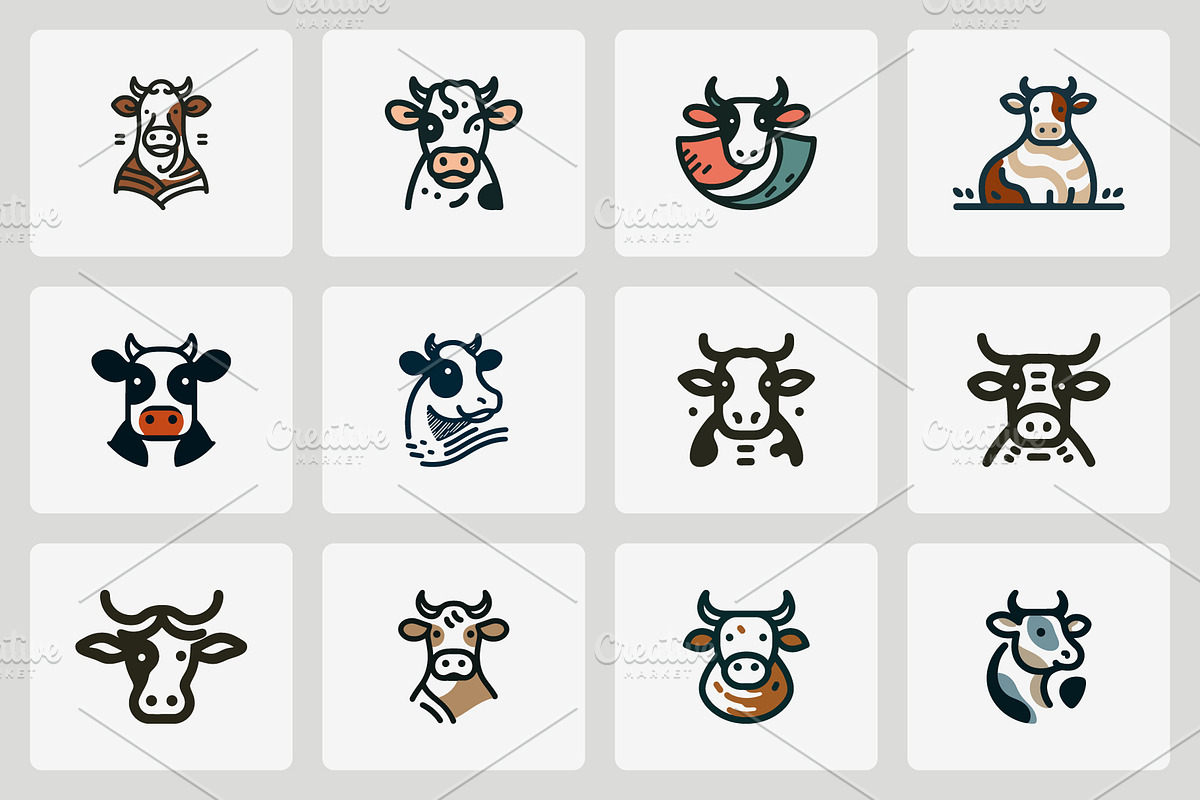 Cow modern line logo, a Branding & Logo Template by Vectorium Studio (Photo 2 of 2)