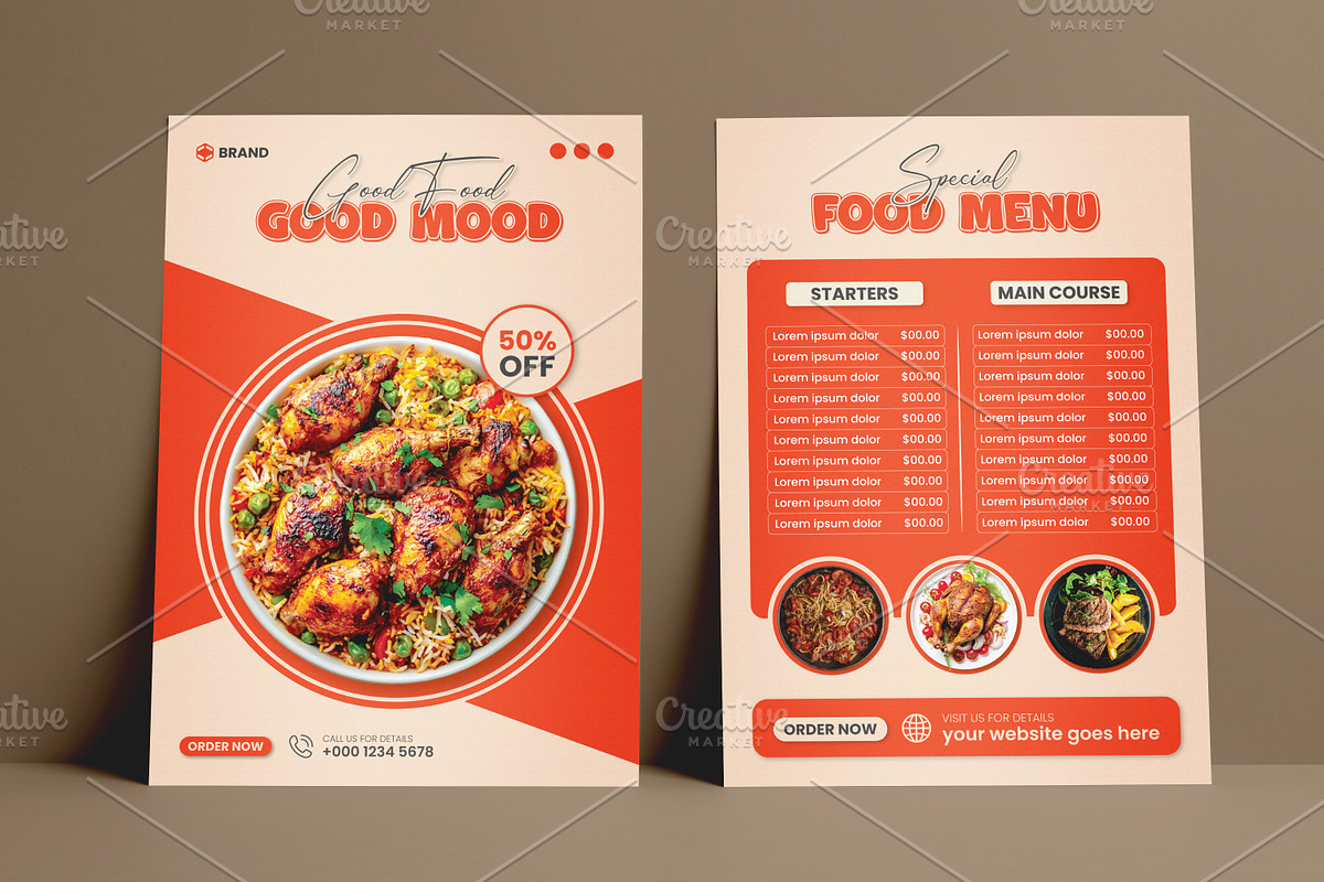 Restaurant Food Menu | Flyer Design, a Brochure Template by vectorlnk (Photo 3 of 5)