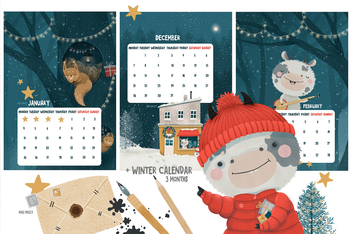 New Year Cows, an Animal Illustration by Noli Molly Store (Photo 6 of 8)