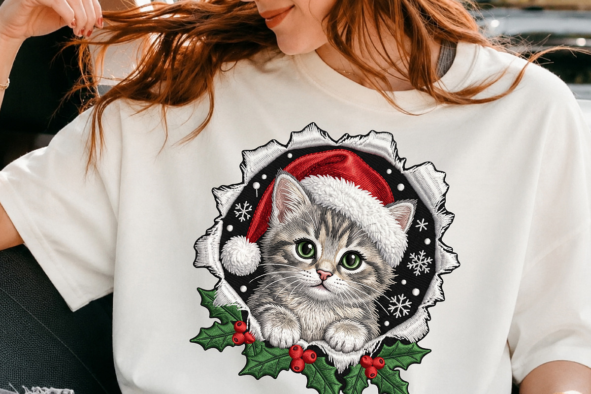 Christmas Cat Santa Hat PNG, an Object Illustration by DreamCafeArt (Photo 2 of 6)