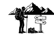 Hiking Adventure Silhouette Bundle, an Illustration by yasushie (Thumbnail 9 of 51)