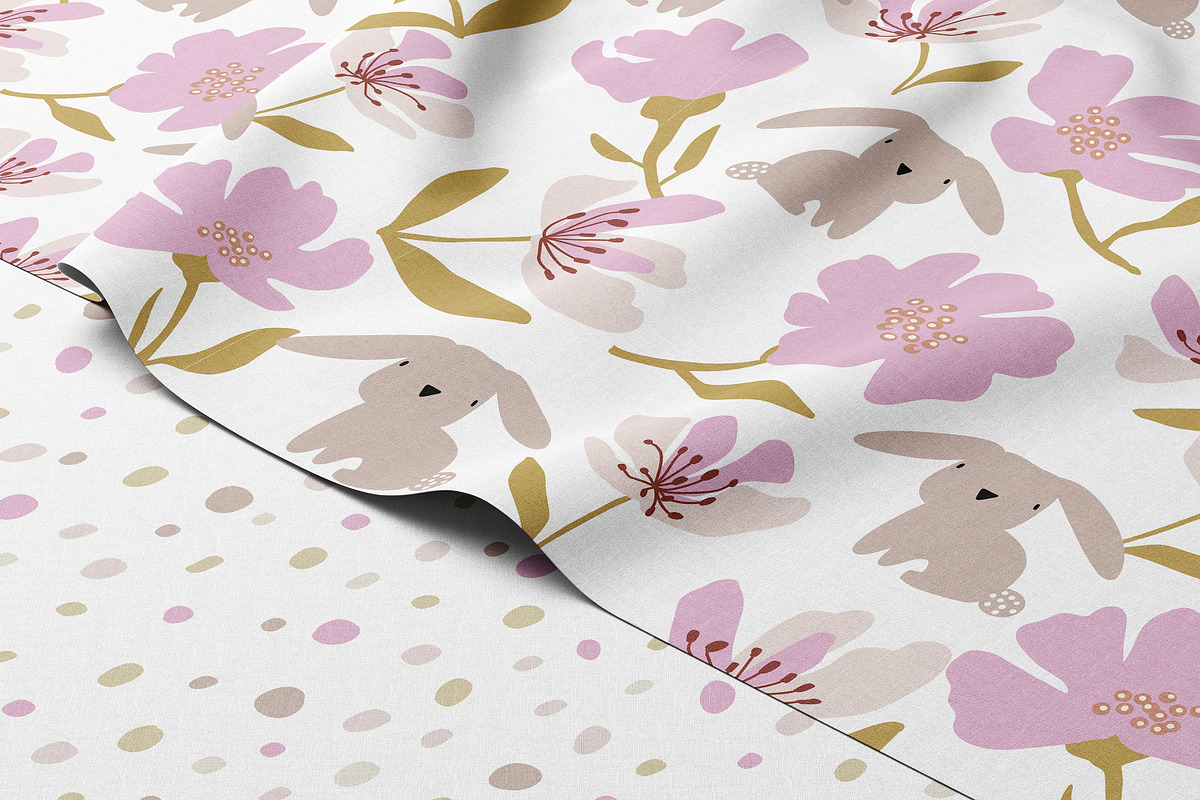Bunny Blossom – Patterns Collection, a Pattern Graphic by PROTEA Watercolor Studio (Photo 3 of 8)