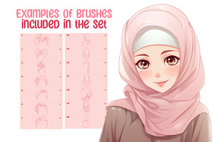 Procreate Female Muslim Hats Brushes