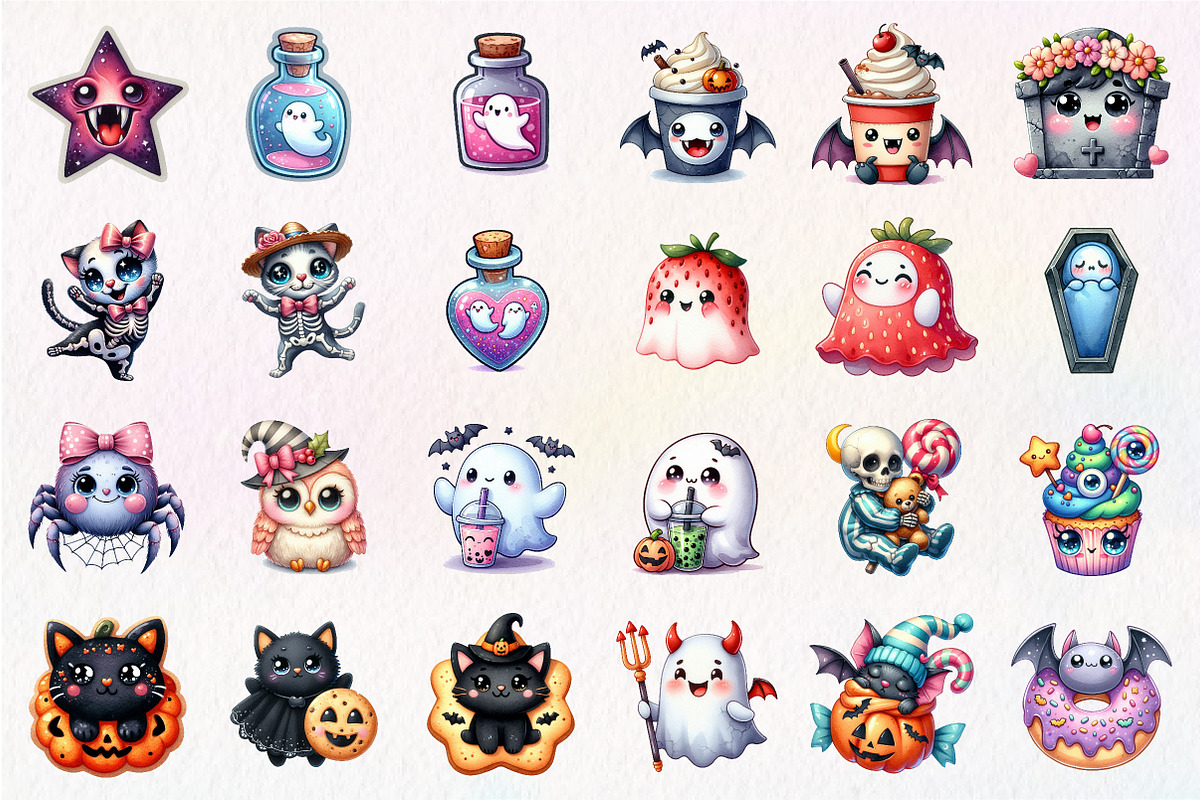 Halloween Sticker Png Bundle, an Illustration by CreationArt (Photo 4 of 4)