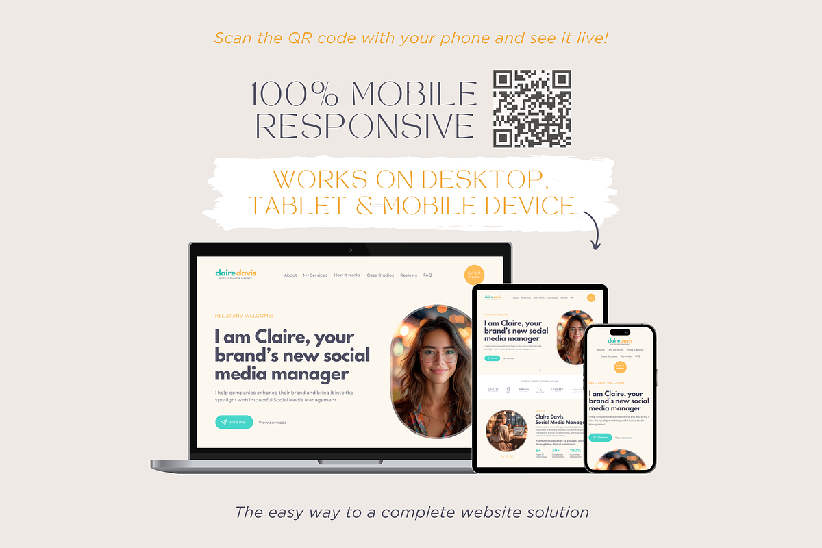 Social Media Manager Canva Website, a Landing Page Template by vectorocean (Photo 4 of 11)