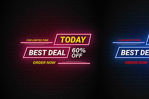 Sale Promotions Vector Neon Bundle