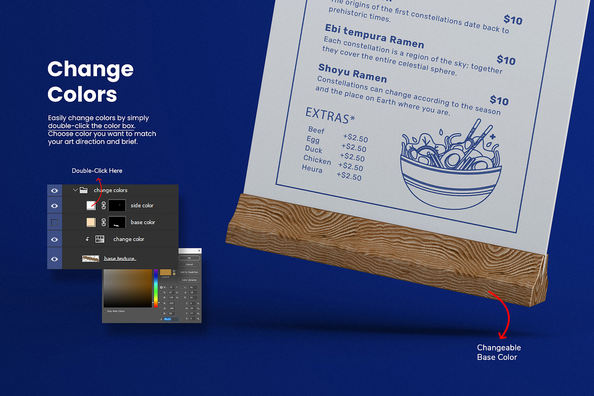 A5 Menu Table Tent PSD Mockup Set, an Advertising Mockup by Remnand Studio (Photo 4 of 11)