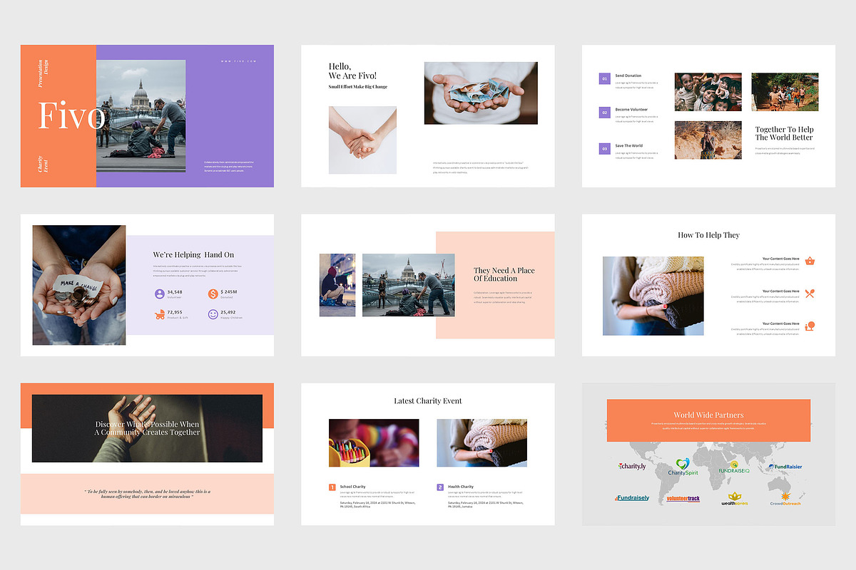 Fivo : Charity Event Google Slides, a Presentation Template by Punkl Camp (Photo 2 of 9)