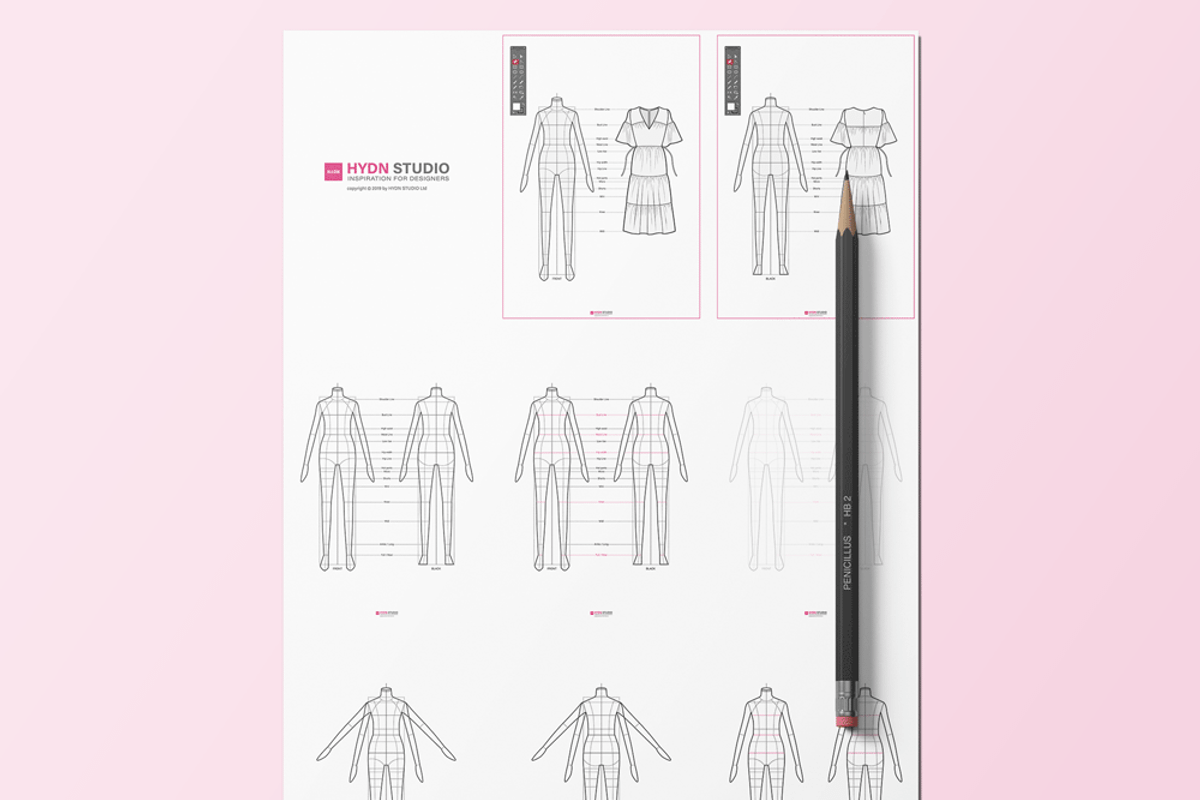 Body Template for Fashion Design A4, an Illustration by HYDNSTUDIO (Photo 6 of 9)