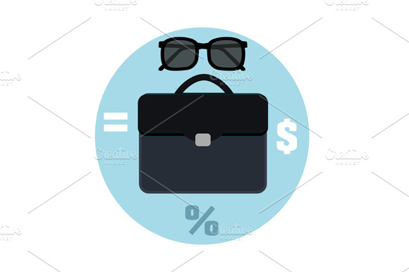 Icon briefcase and sunglasses. preview 2