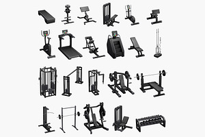 Low Poly Gym Equipments