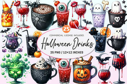 Halloween Drinks Clipart, a Graphic by CitraGraphics