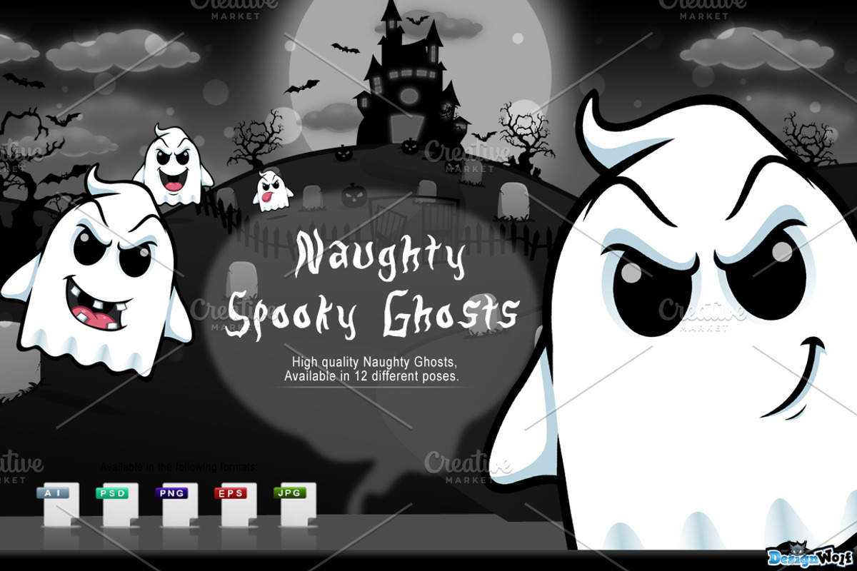 Naughty Ghosts, an Illustration by DesignWolf (Photo 1 of 2)