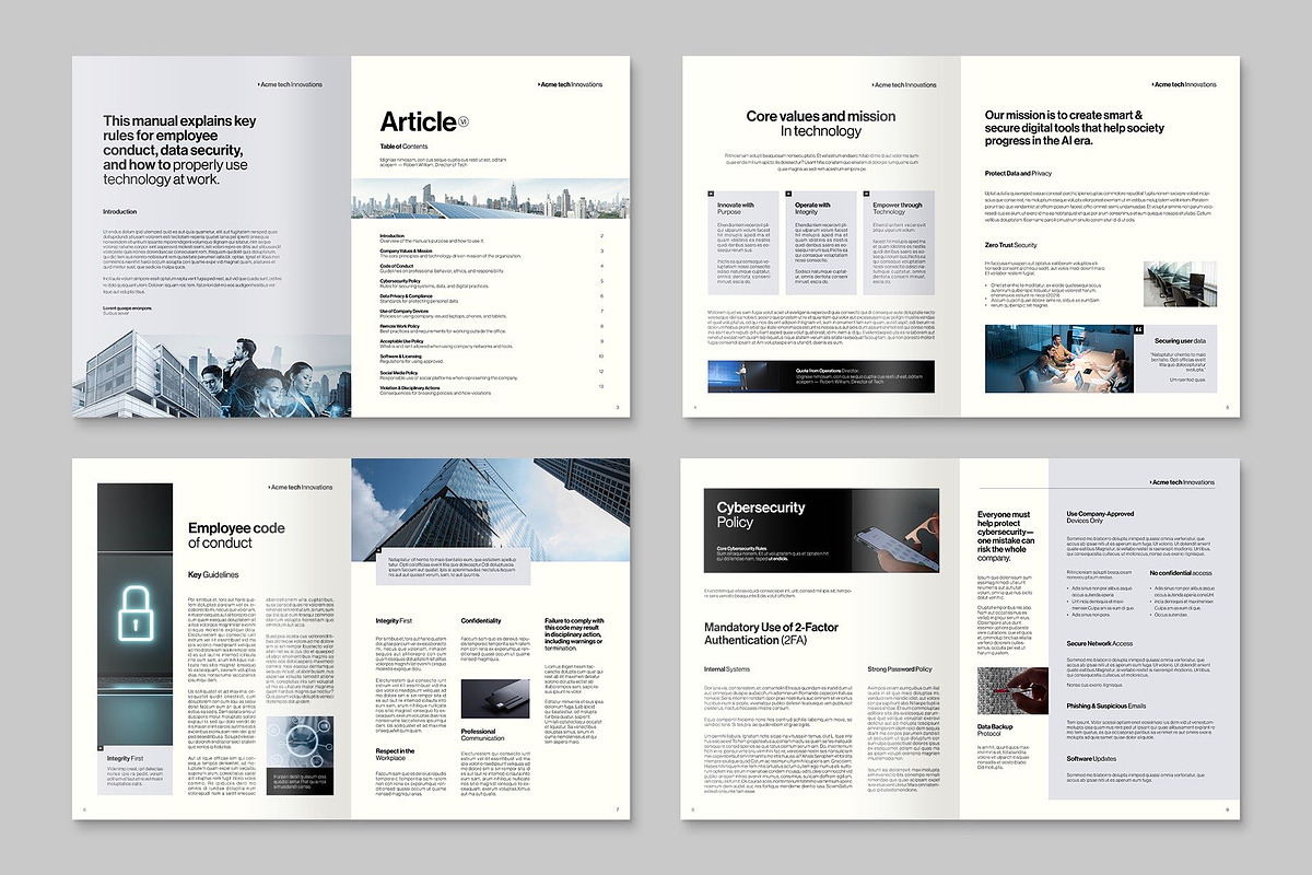 Corporate Policy Manual Template, a Brochure Template by BrandPacks