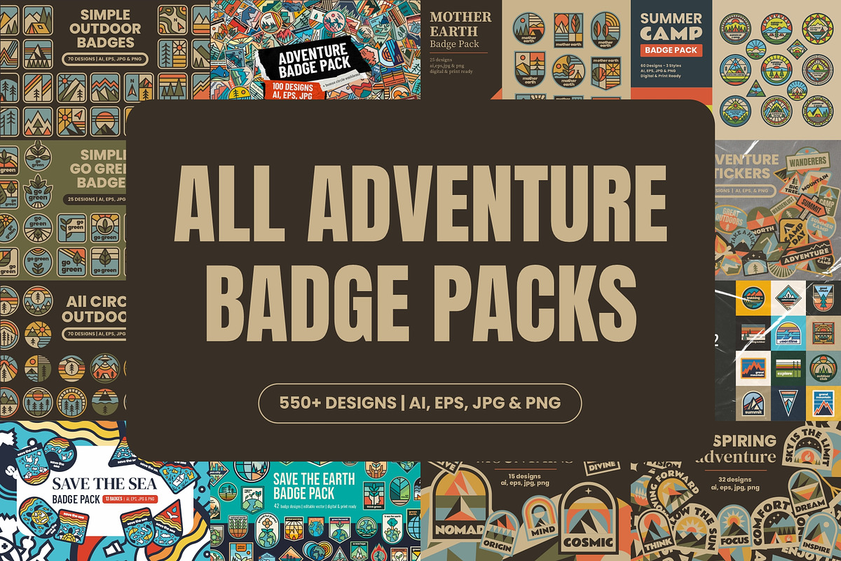 60%OFF | ALL Adventure Badge Packs, an Illustration by Firowerk (Photo 1 of 13)