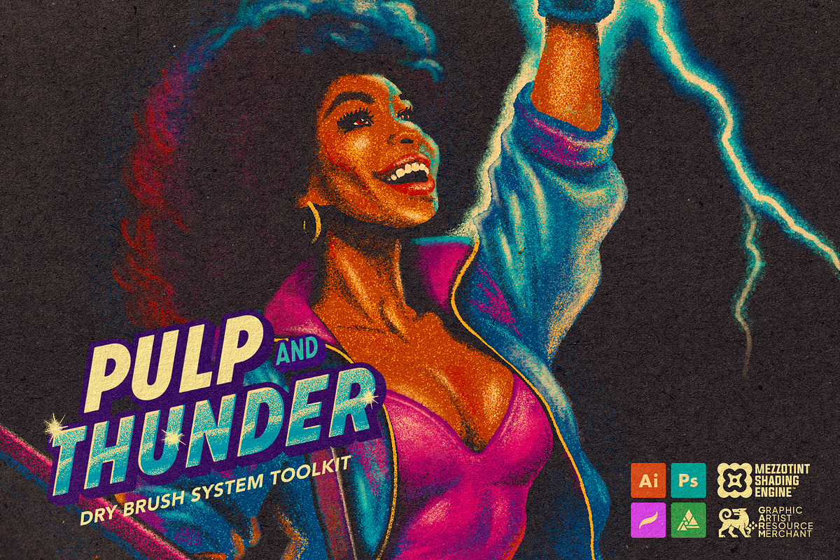 Pulp & Thunder Dry Kit (Illustrator), a Brush Add-On by G.A.R.M. Company (Photo 13 of 13)