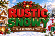 Rustic Snowy - Bold Christmas Font, a Sans Serif Font by Limited.studio (Thumbnail 1 of 6)