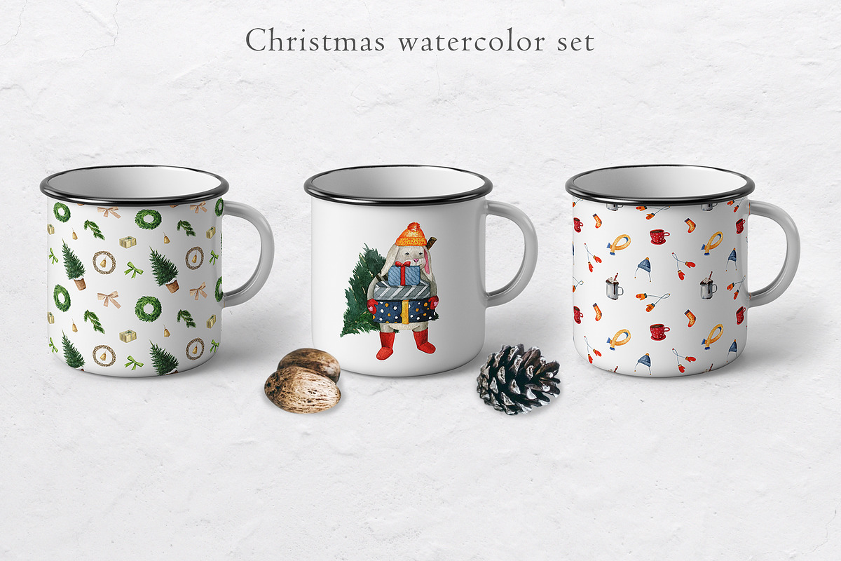 Christmas watercolor set, an Animal Illustration by Nastilustra (Photo 11 of 11)