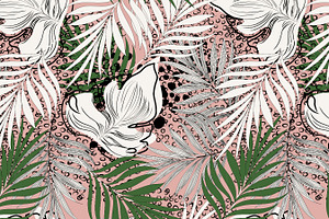 Spot Island, Tropical Leaves Pattern