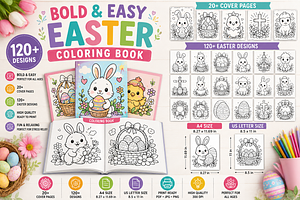 Bold and Easy Easter Coloring Book