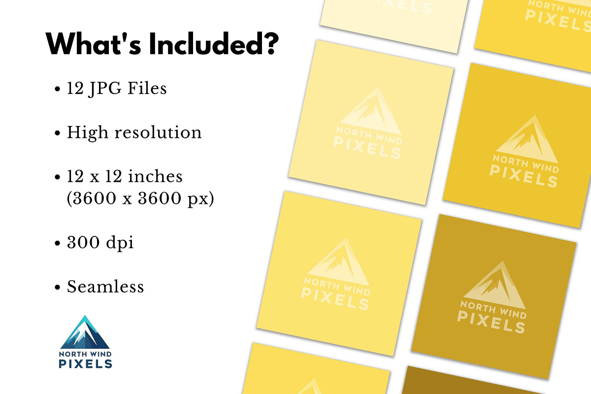 12 Yellow Solids Digital Papers, a Background Graphic by NorthWindPixels (Photo 3 of 4)