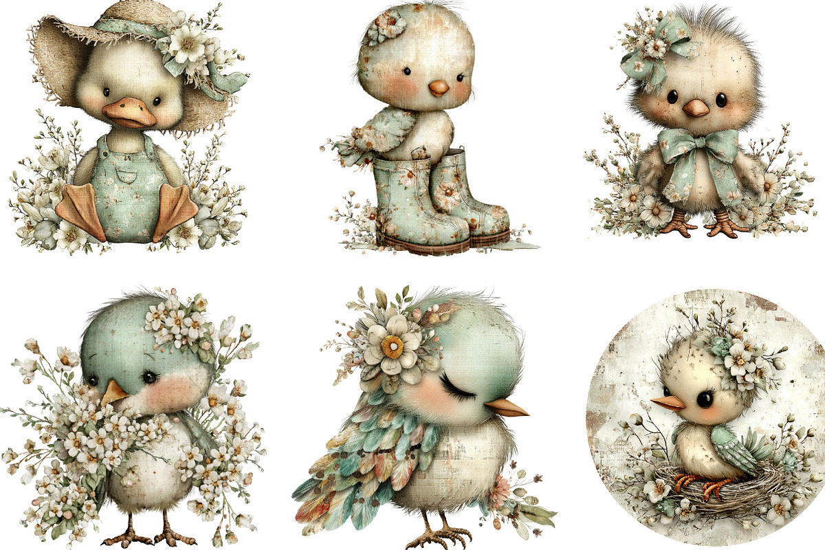 Whimsical Spring Birds Clipart, an Illustration by Designking (Photo 2 of 5)