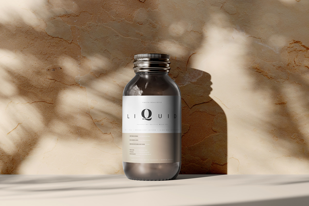 Amber Glass Medicine Bottle Mockup, a Cups & Container Mockup by pmvch (Photo 10 of 10)
