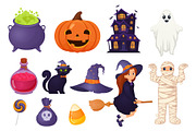 Cute Halloween sticker collection, a Seasonal Illustration by Yayasya (Thumbnail 1 of 4)