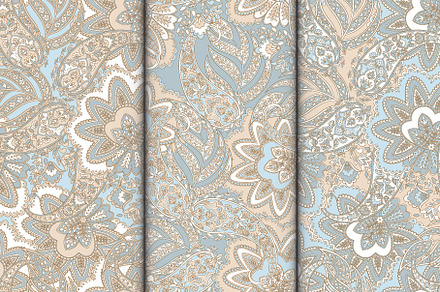 3 Floral paisley seamless wallpaper, a Wallpaper Graphic by antalogiya