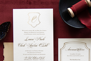 Classic Illustrated Wedding Crests