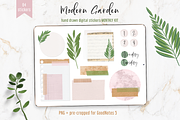 Modern Garden Digital Stickers + PNG, an Illustration by Oh Mia Studio (Thumbnail 1 of 2)