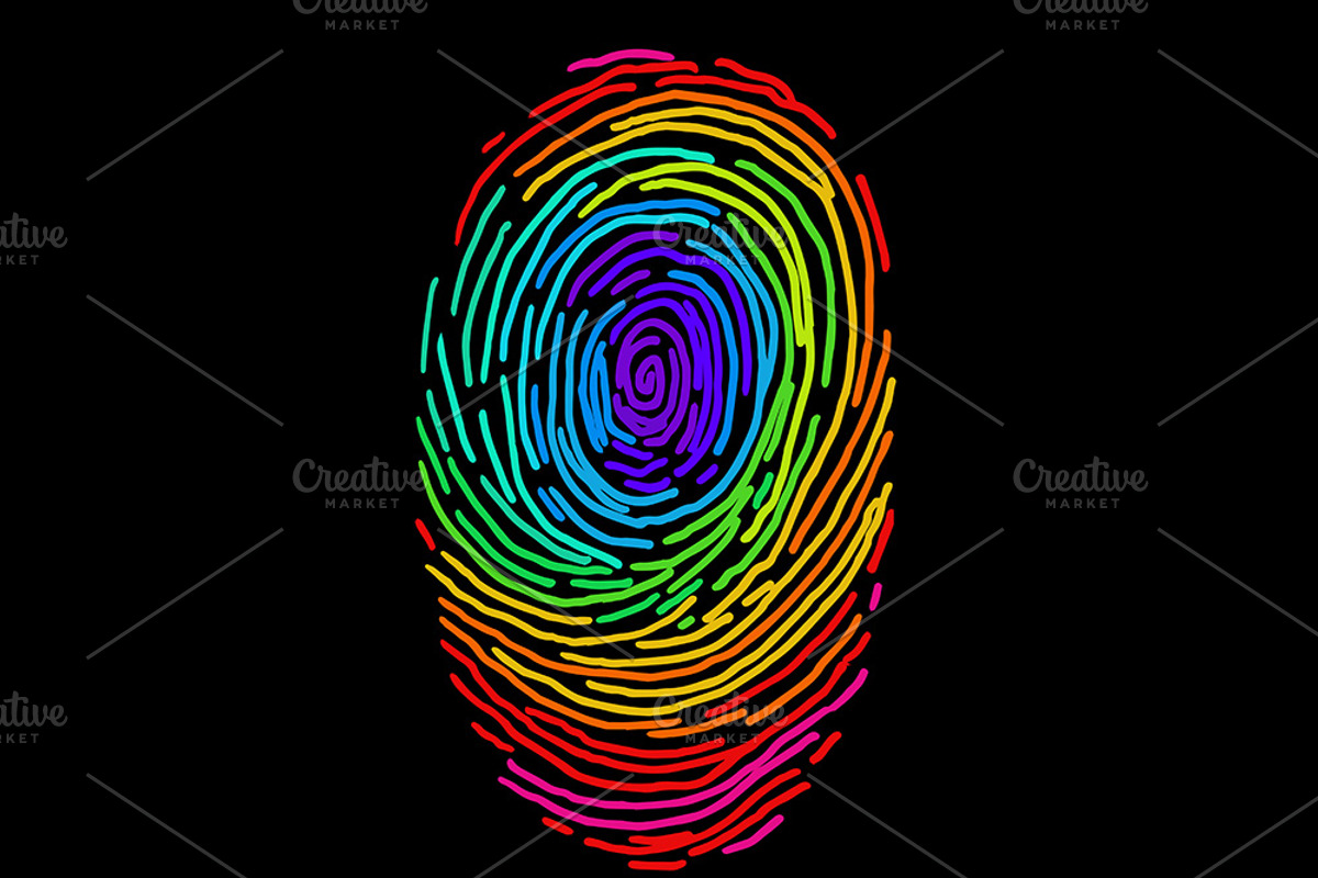 Rainbow heart fingerprint set, a Person Illustration by OKart.studio (Photo 3 of 3)