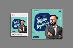 Marketing Agency Instagram Post, a Social Media Template by Saman Osama