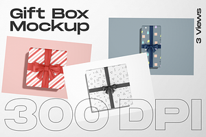 Gift Box Mockup with Ribbon
