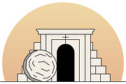 Christian Easter Empty Tomb Art svg, a Seasonal Illustration by Ghagra (Thumbnail 2 of 7)